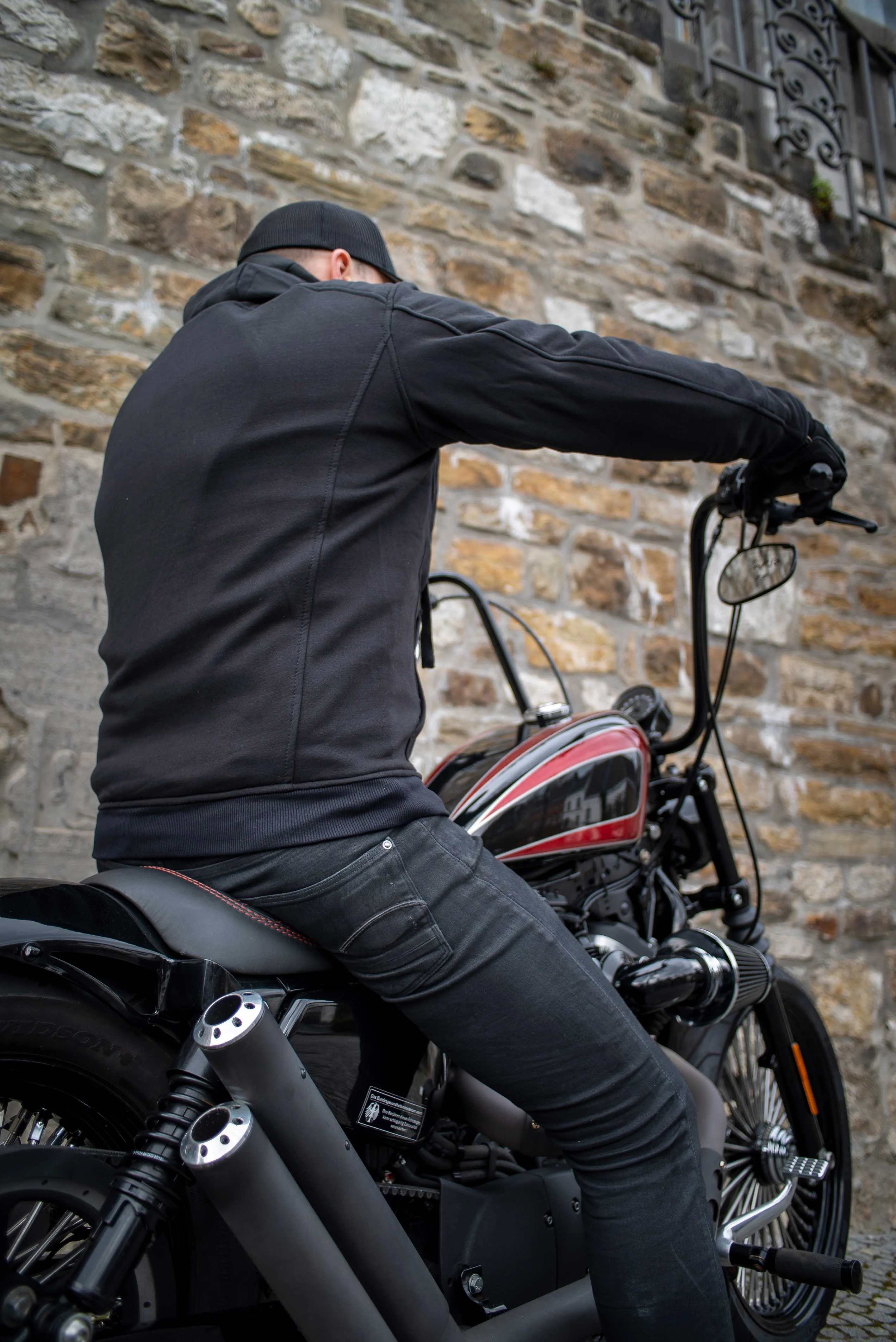 Motorrad Hoodie Zipper Blackster