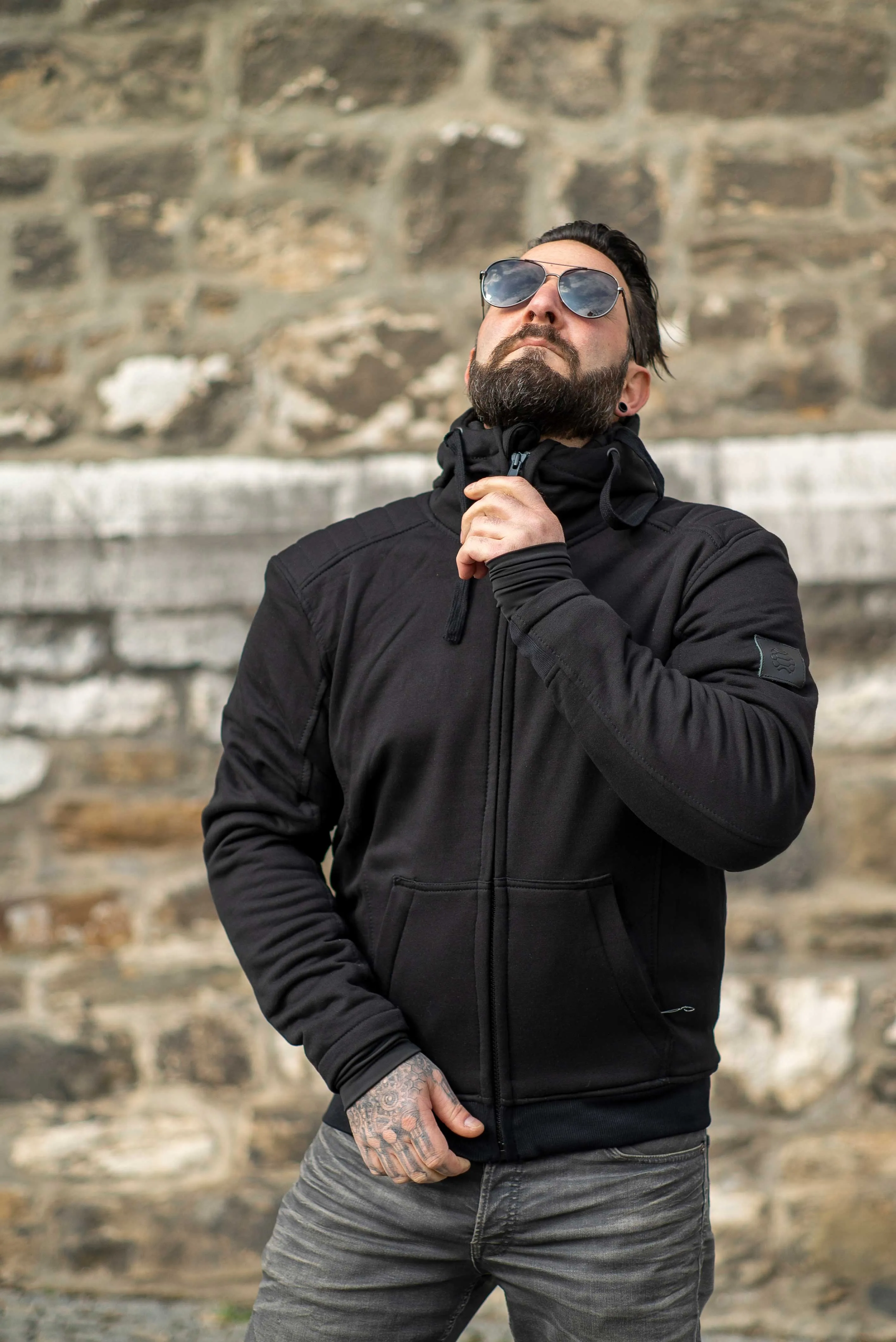 Motorrad Hoodie Zipper Blackster