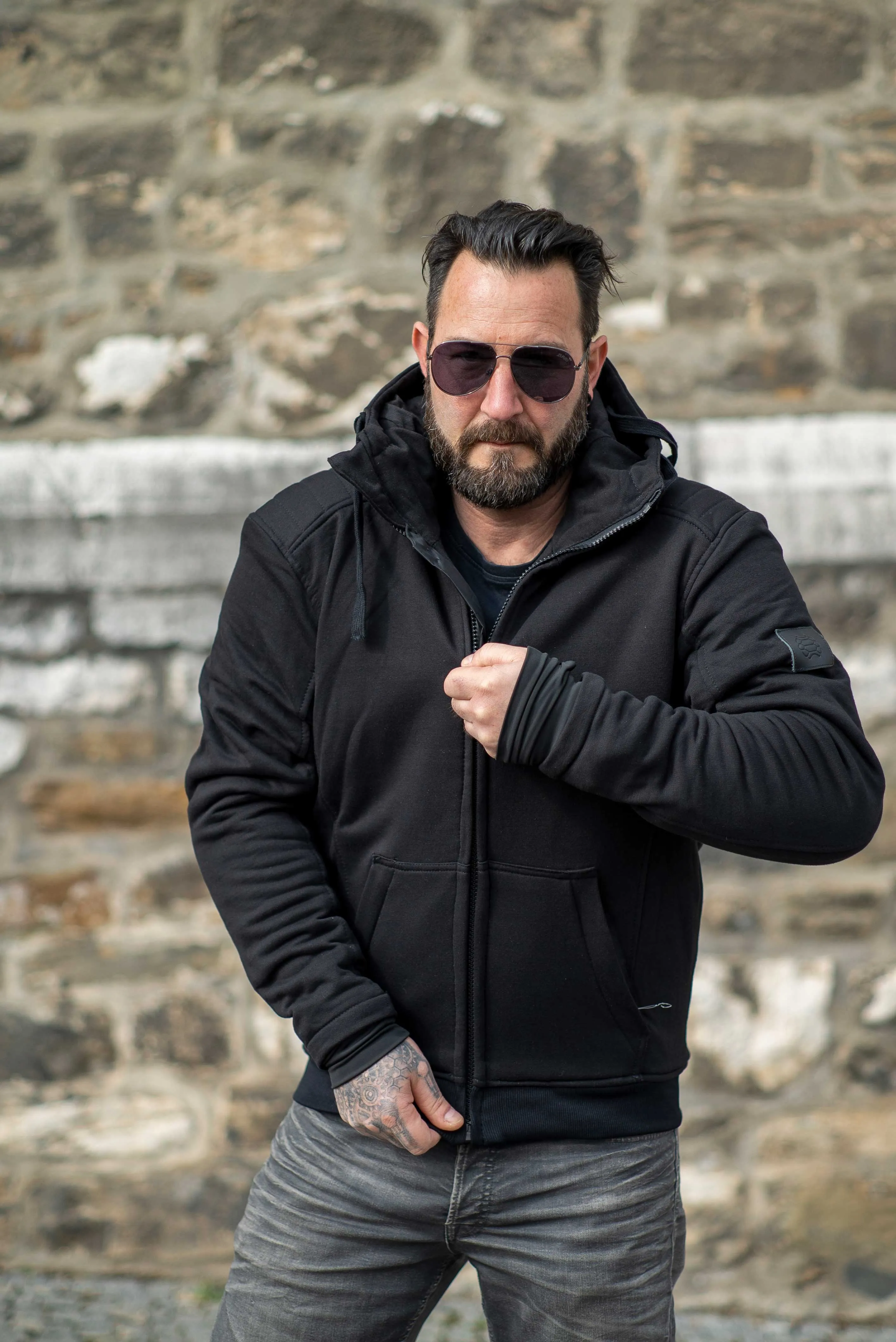 Motorrad Hoodie Zipper Blackster