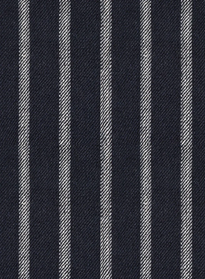Noble Imelda Blue Stripe Cotton Silk Linen Jacket