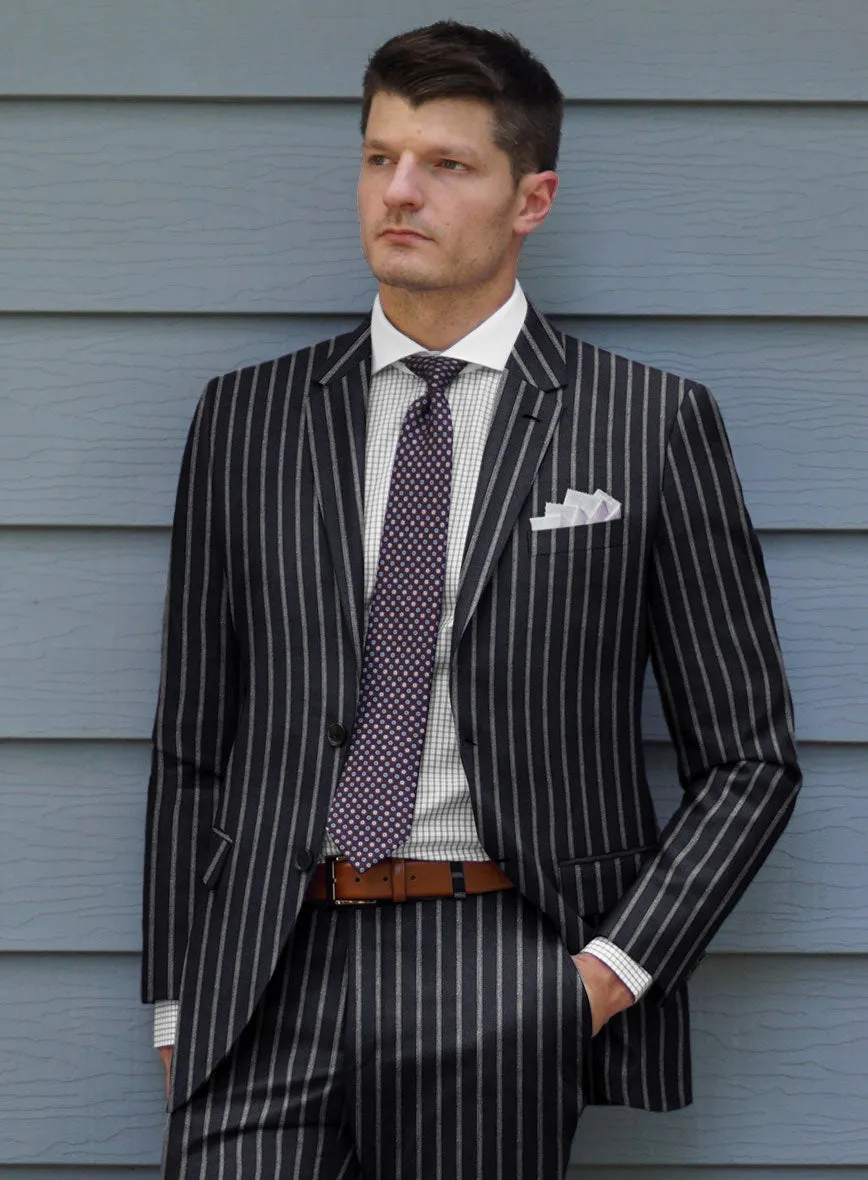 Noble Imelda Blue Stripe Cotton Silk Linen Jacket