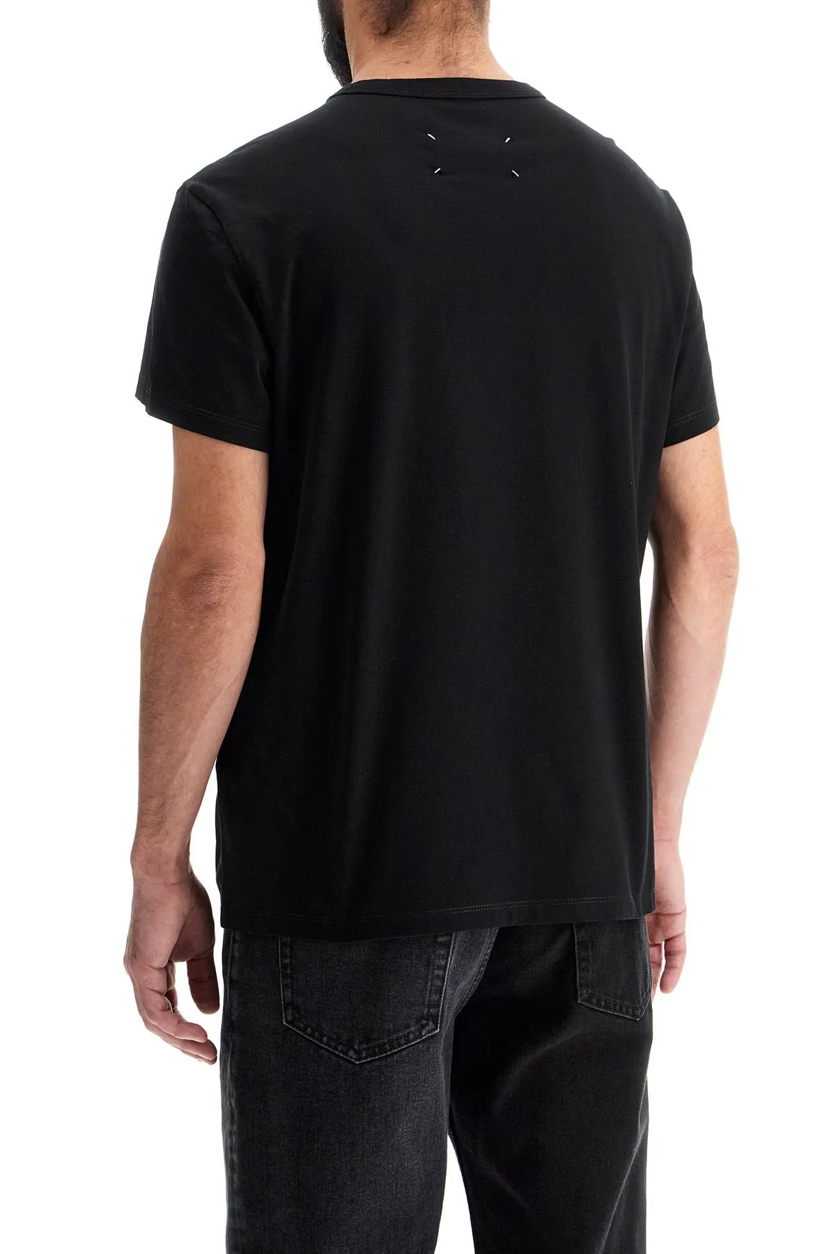 "reverse logo t-shirt with S30GC0701 S22816 BLACK /WHITE EMBROIDERY