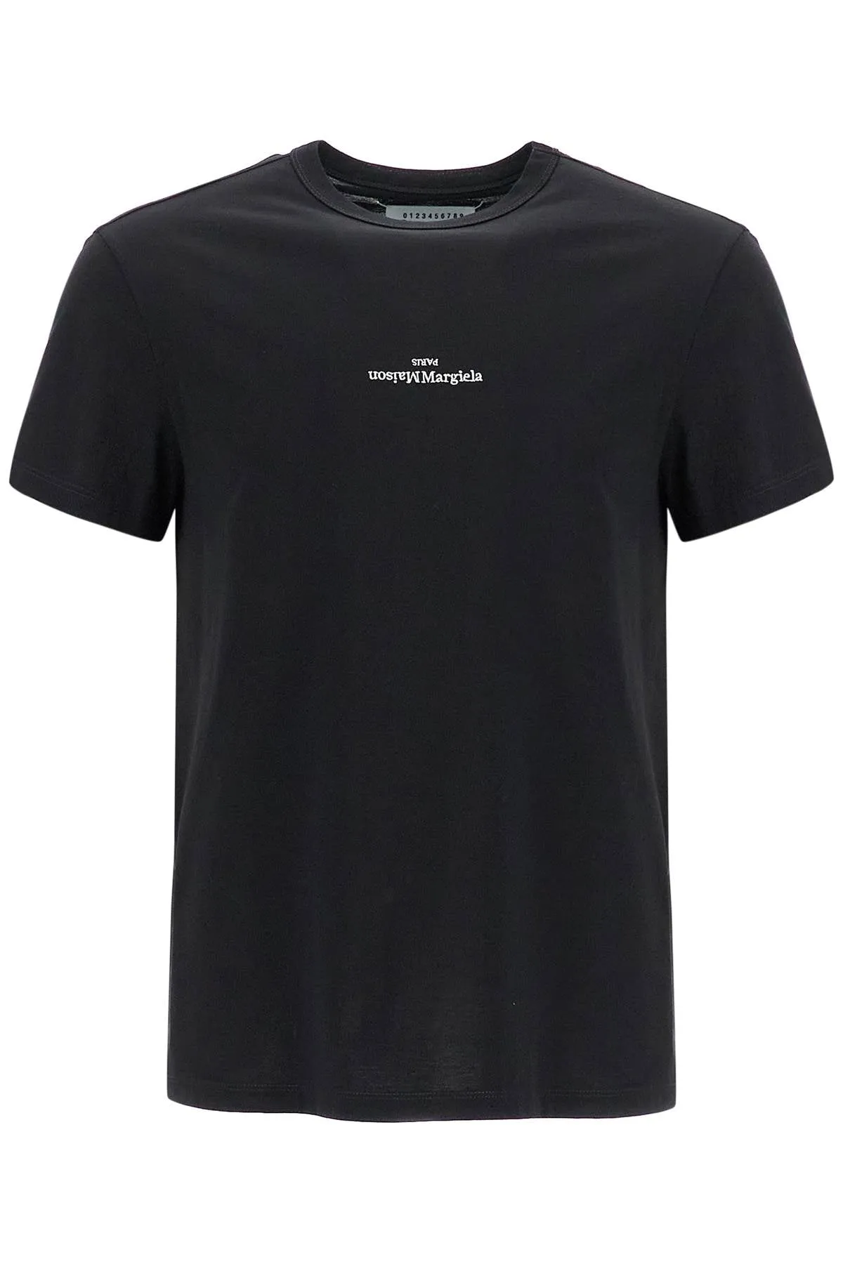"reverse logo t-shirt with S30GC0701 S22816 BLACK /WHITE EMBROIDERY