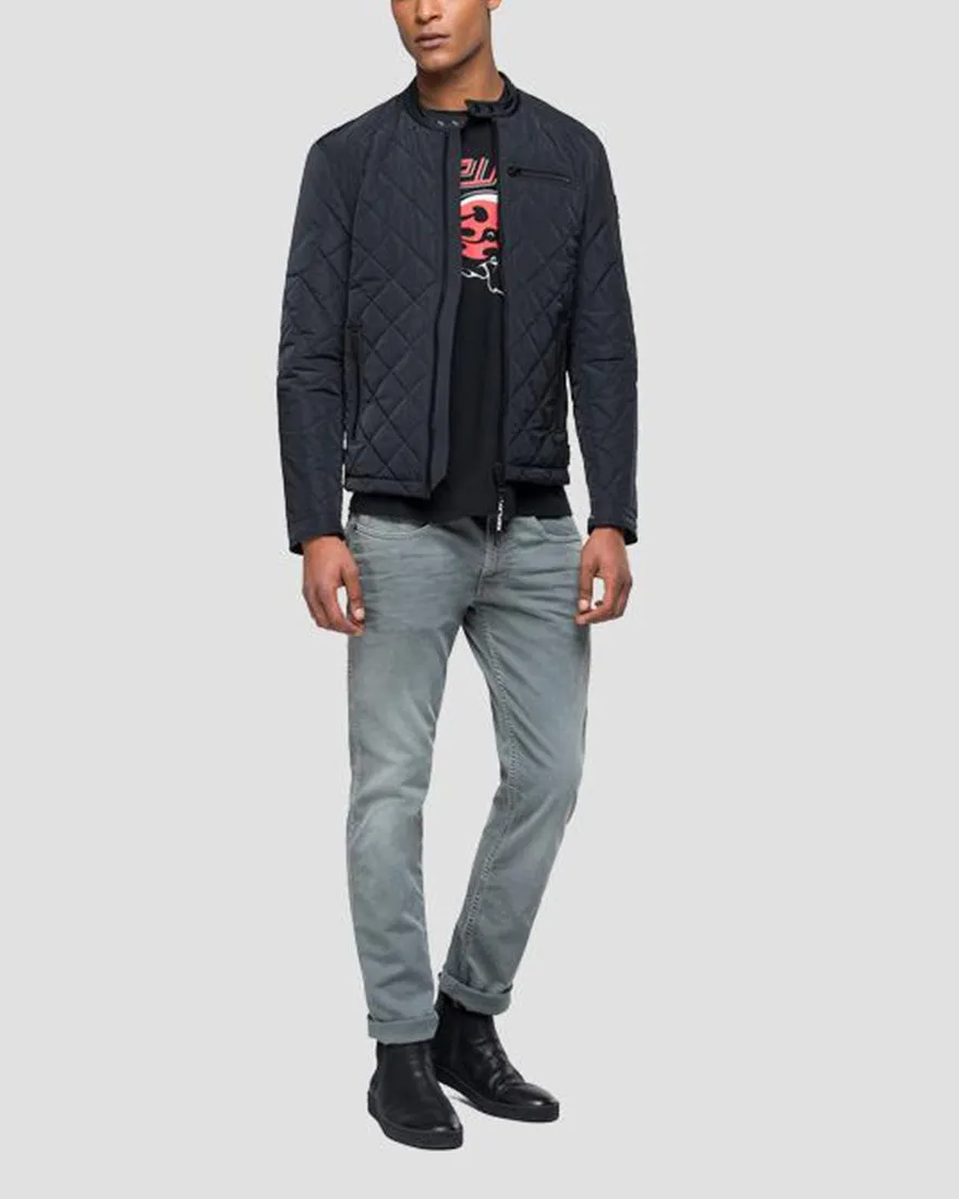 REPLAY M800083110098 BLACK BIKER JACKET