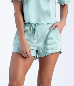 Ribbed Sincerely Soft Lounge Shorts - Cool Mint