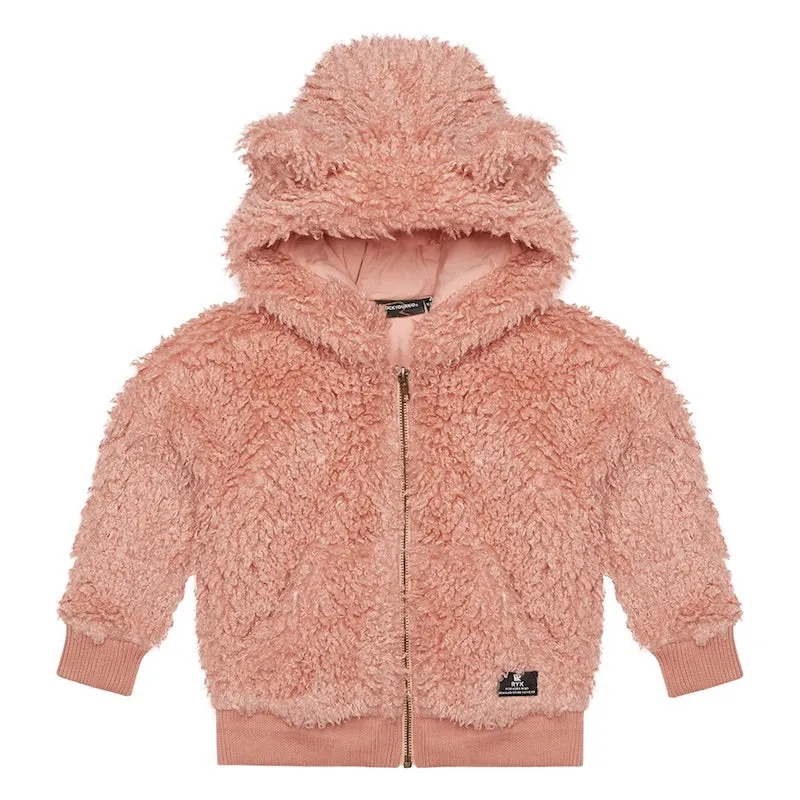 Rock Your Kid Pink Sherpa Bear Hoodie