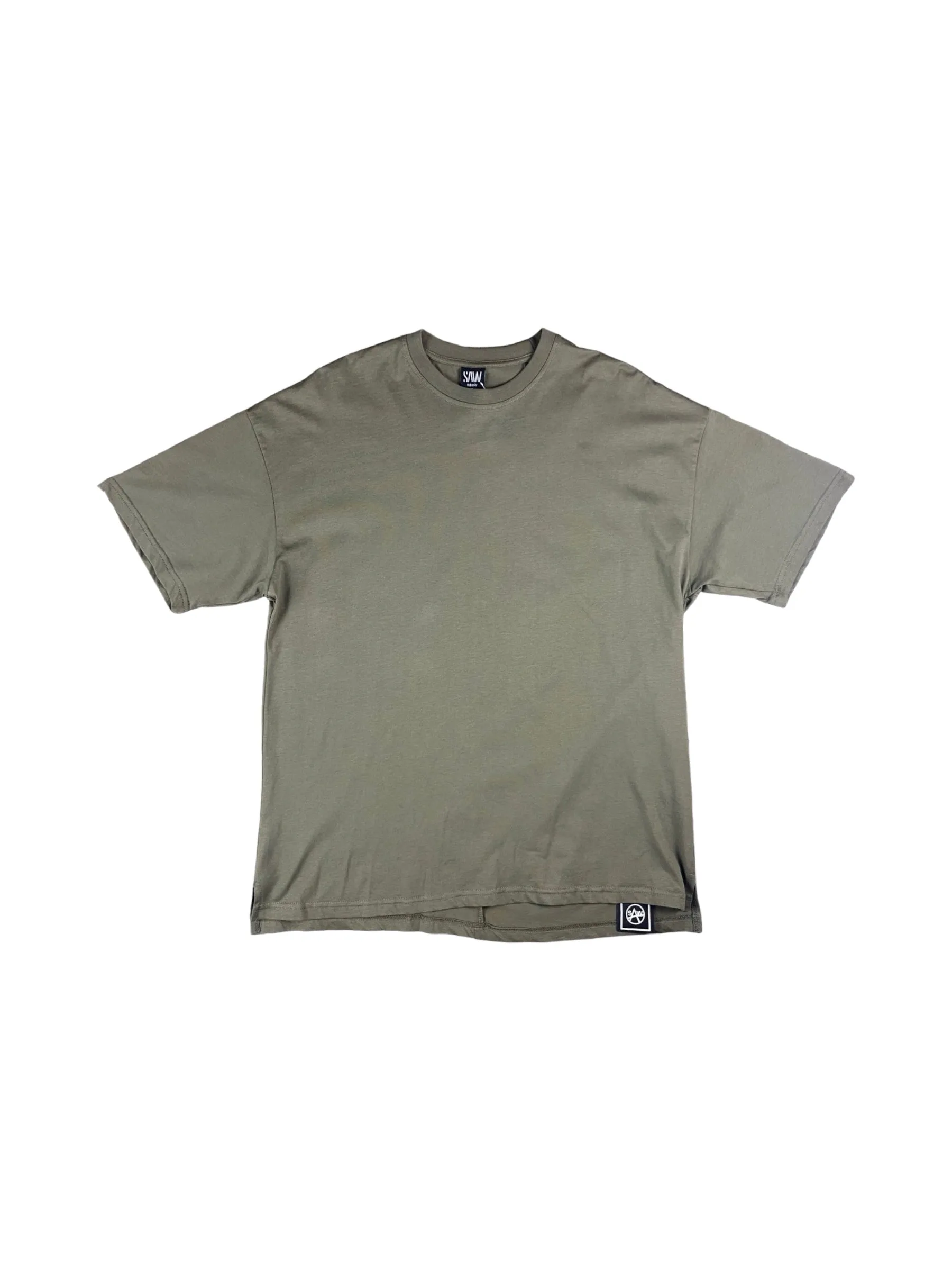 SAW basic t-shirt i mrkegrn