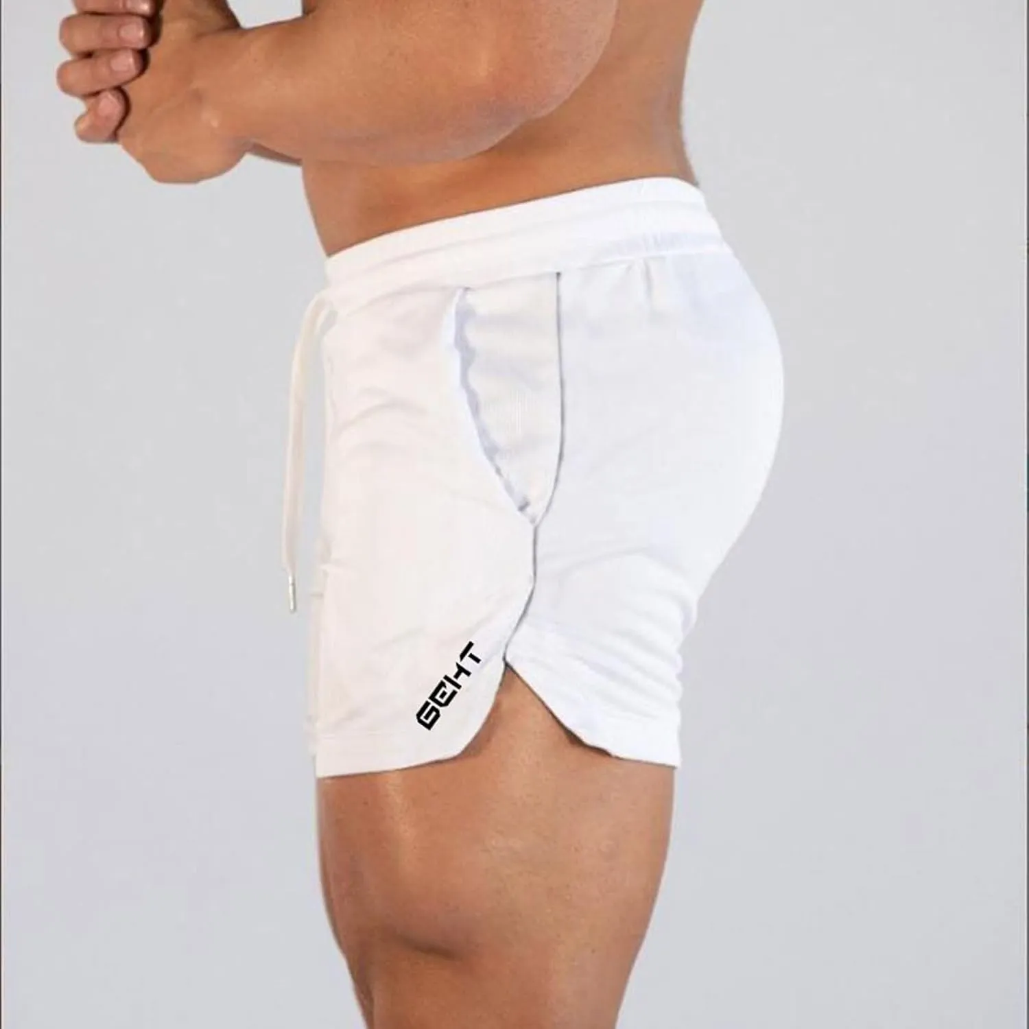 Shorts Men Slim Fit Flat Front Stretch Casual Short Shorts Outdoor Athletic Workout Running Comfy Activewear Pants