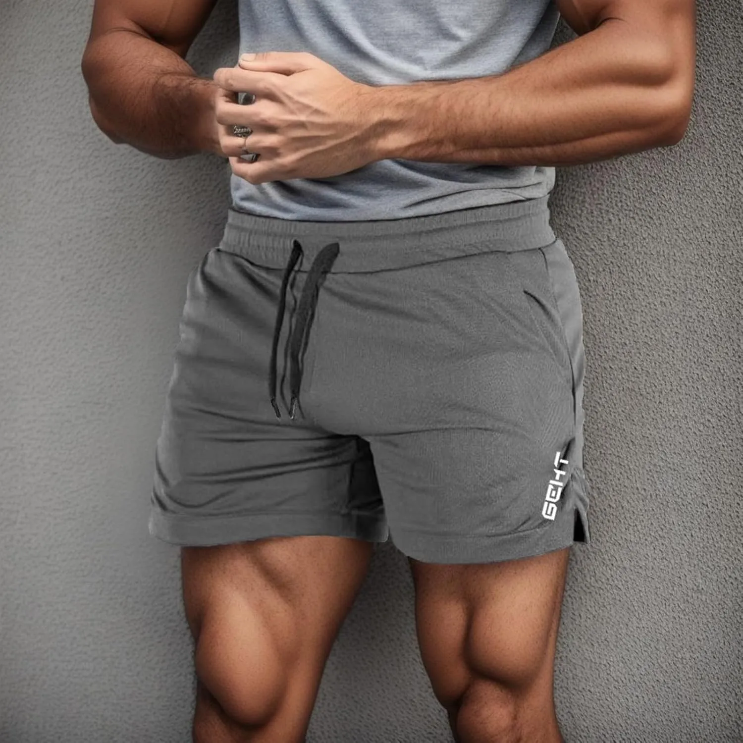 Shorts Men Slim Fit Flat Front Stretch Casual Short Shorts Outdoor Athletic Workout Running Comfy Activewear Pants