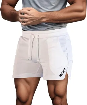 Shorts Men Slim Fit Flat Front Stretch Casual Short Shorts Outdoor Athletic Workout Running Comfy Activewear Pants
