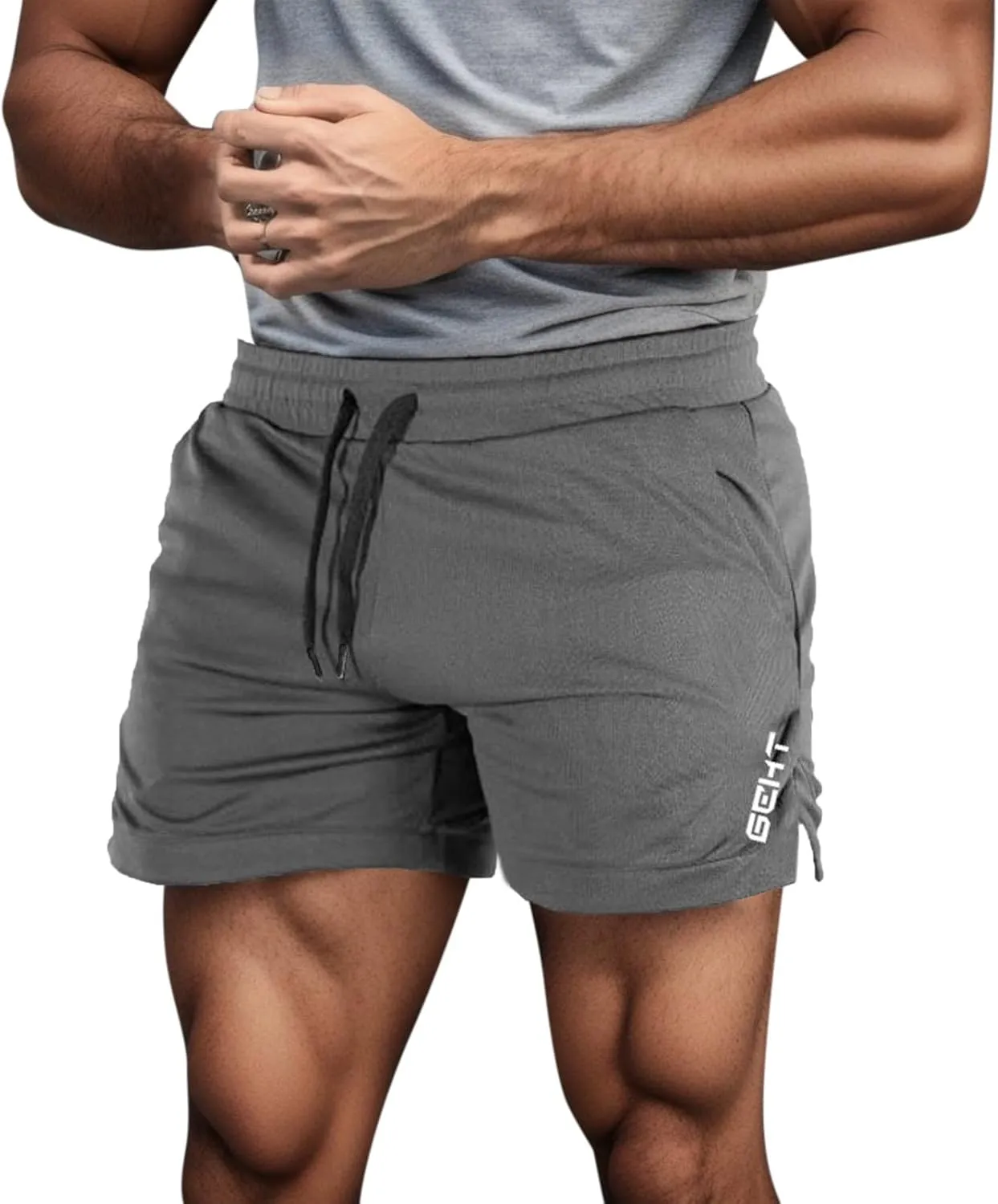 Shorts Men Slim Fit Flat Front Stretch Casual Short Shorts Outdoor Athletic Workout Running Comfy Activewear Pants