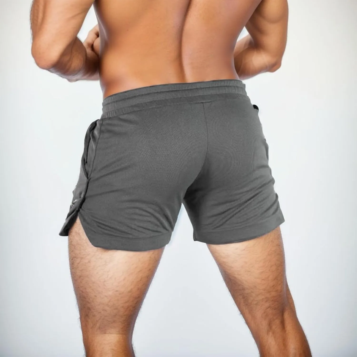 Shorts Men Slim Fit Flat Front Stretch Casual Short Shorts Outdoor Athletic Workout Running Comfy Activewear Pants