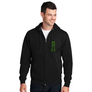 Sovereignty - Zip Up Sweatshirt - Reflection - Black - Green Logo - XL