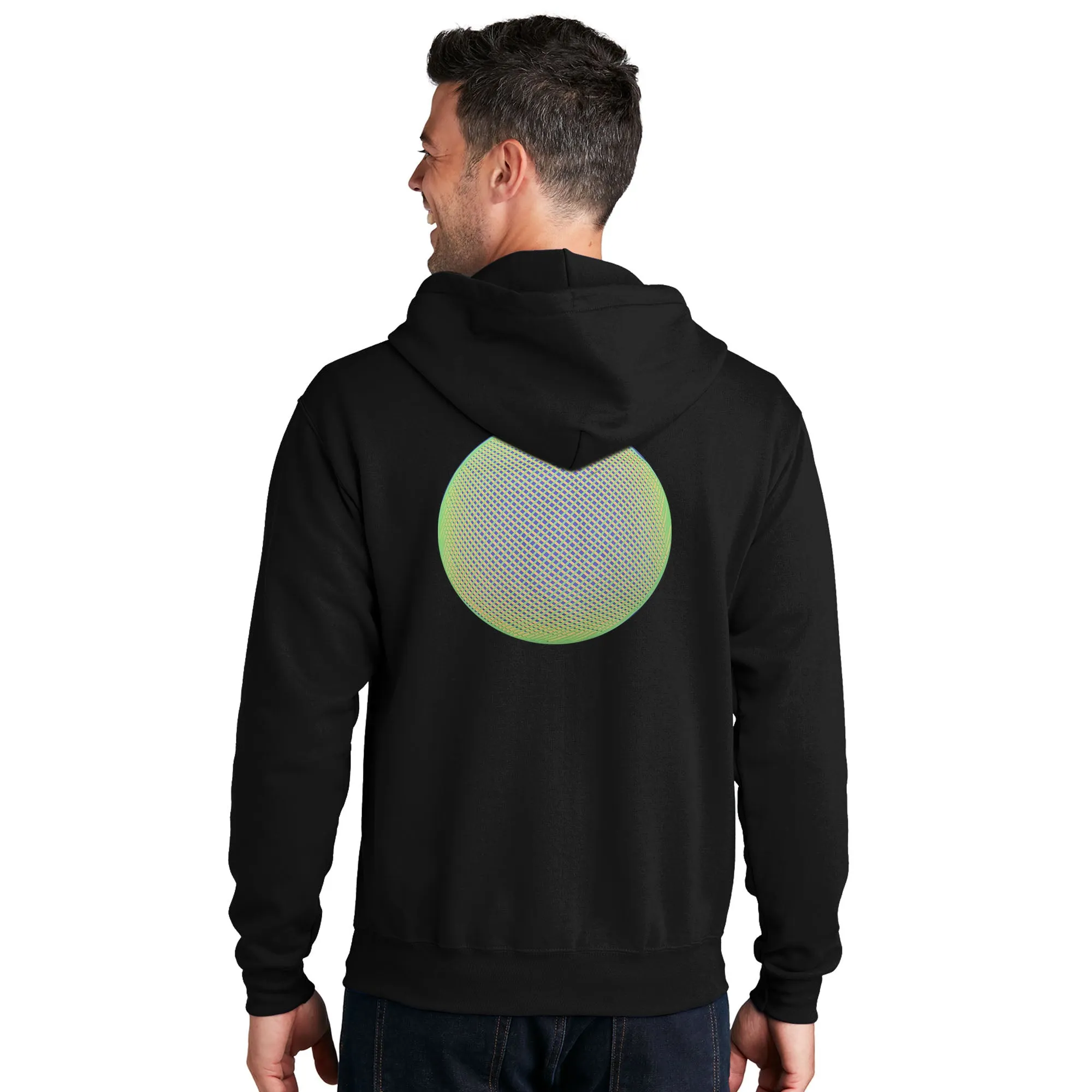 Sovereignty - Zip Up Sweatshirt - Reflection - Black - Green Logo - XL