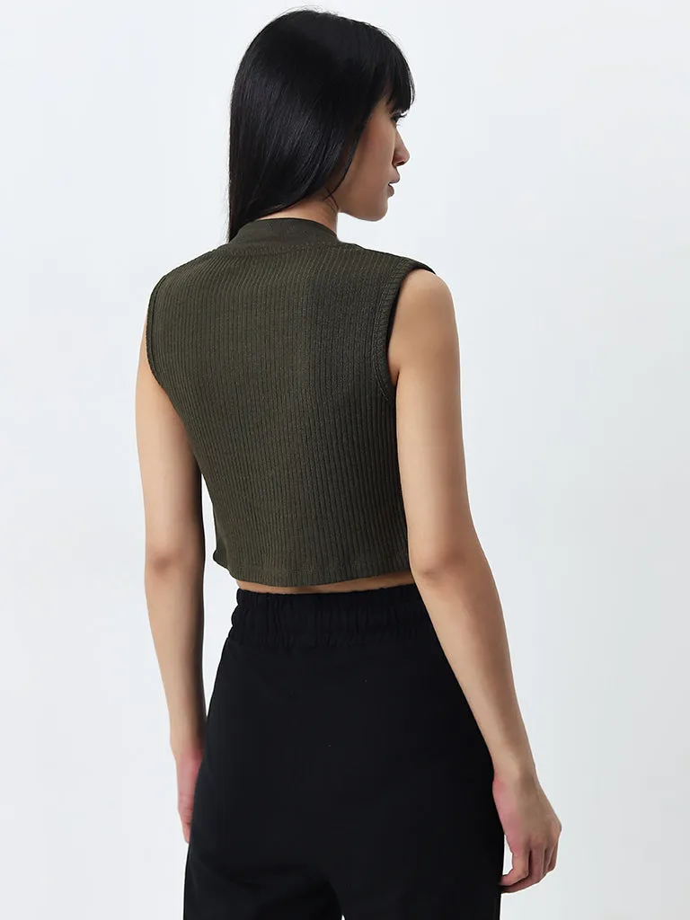 Studiofit Olive Green Ribbed Jacket