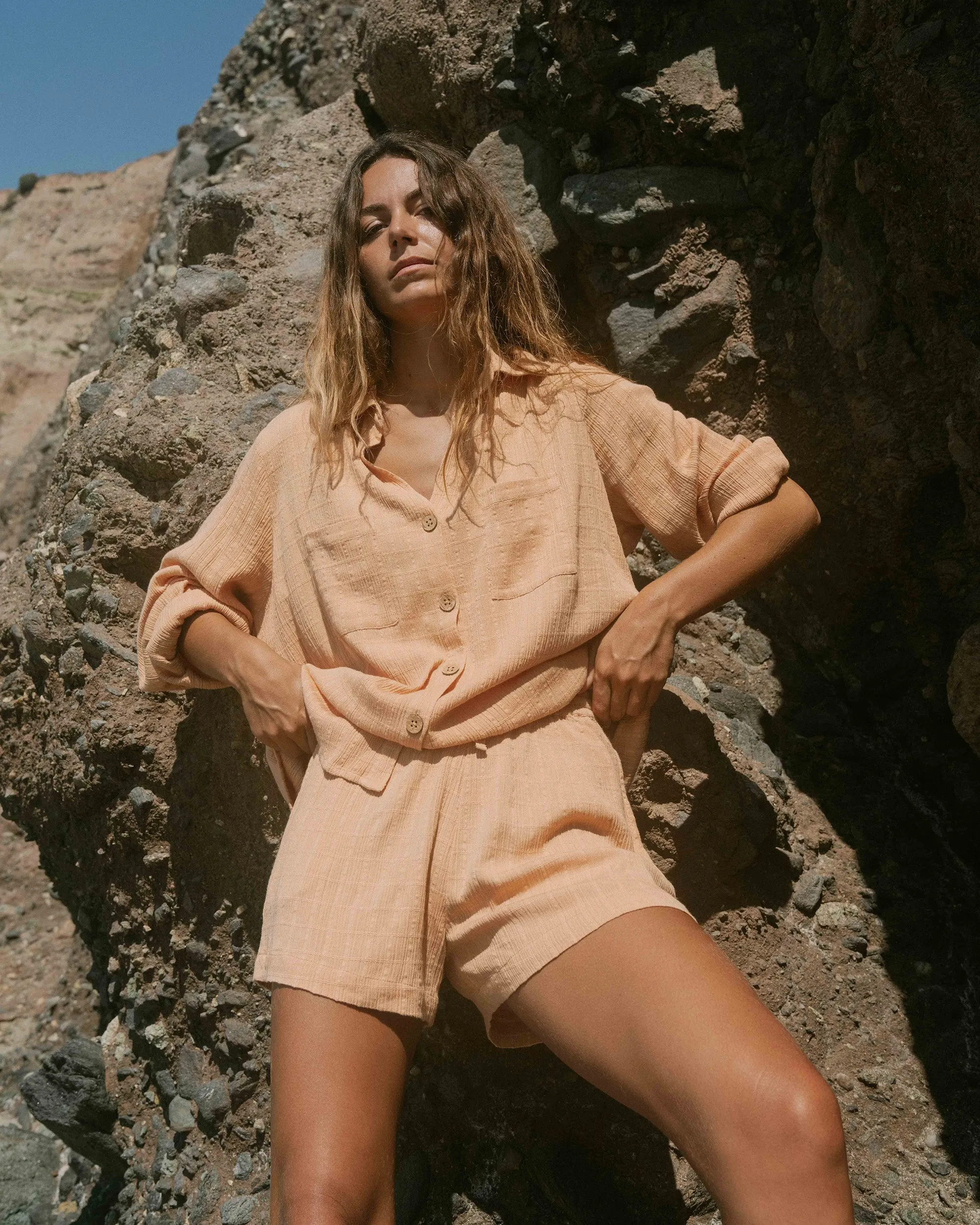 Swell Long Sleeve Shirt - Baked Clay