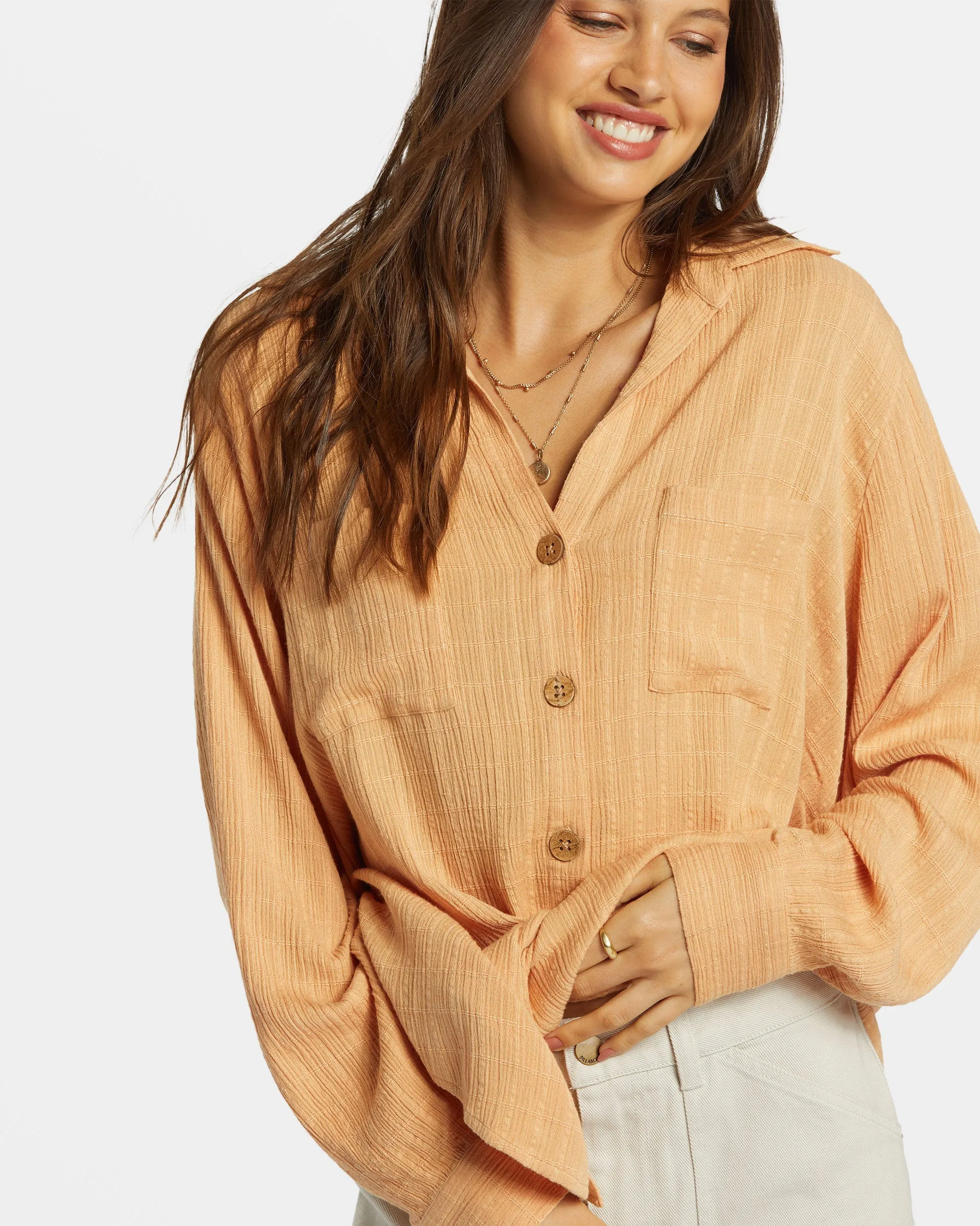 Swell Long Sleeve Shirt - Baked Clay