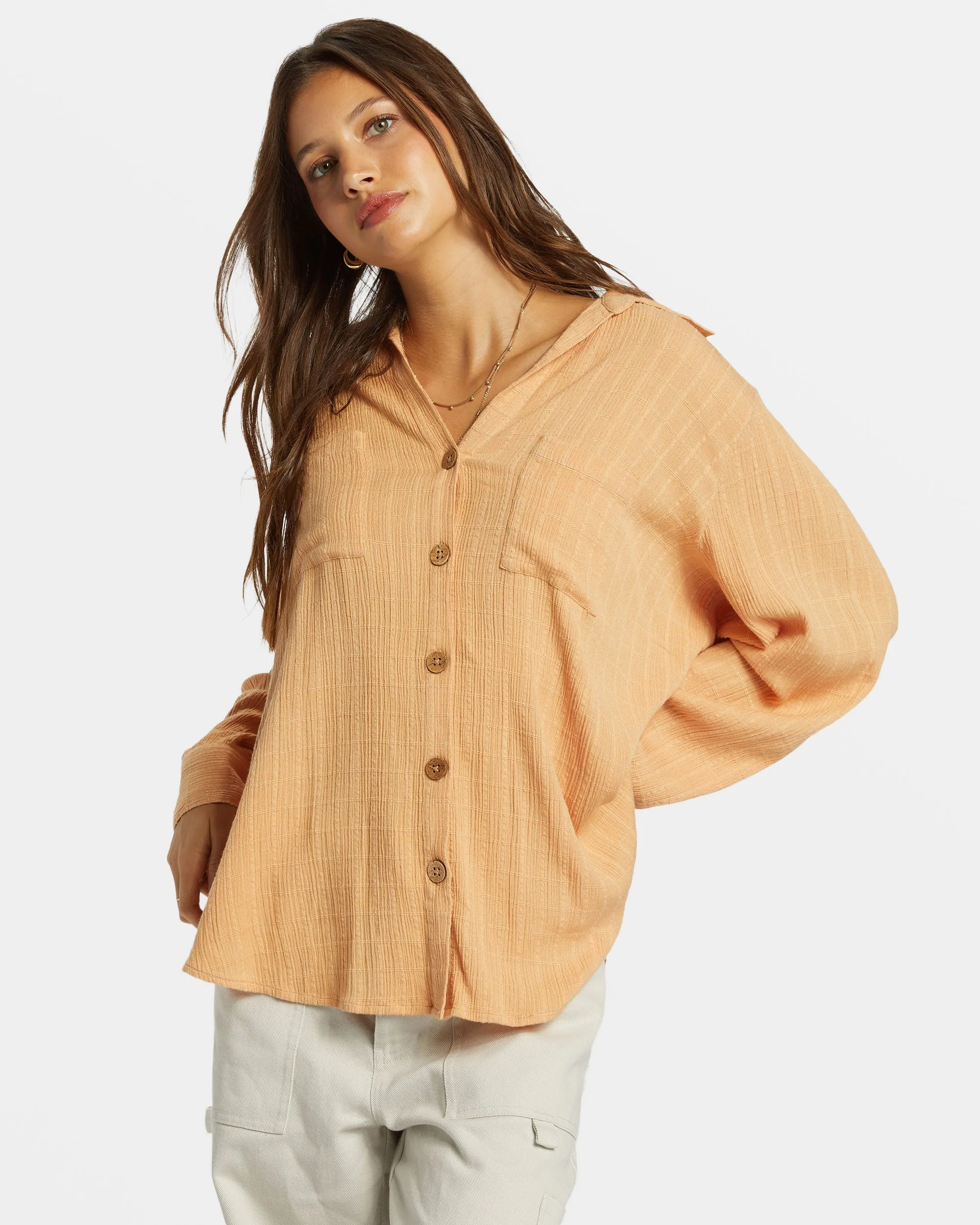 Swell Long Sleeve Shirt - Baked Clay
