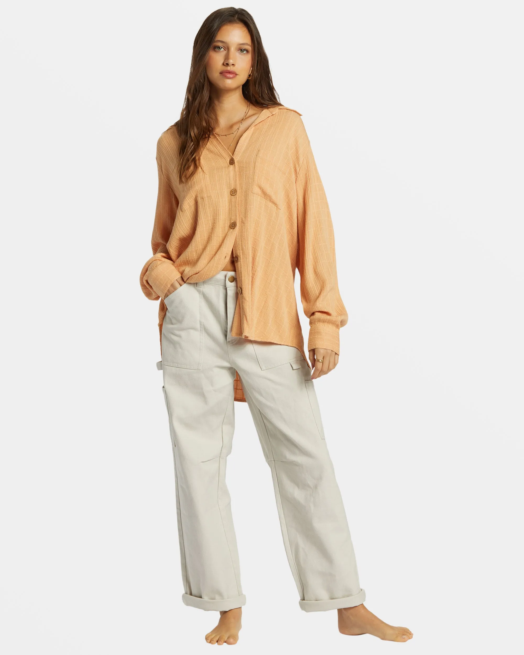 Swell Long Sleeve Shirt - Baked Clay