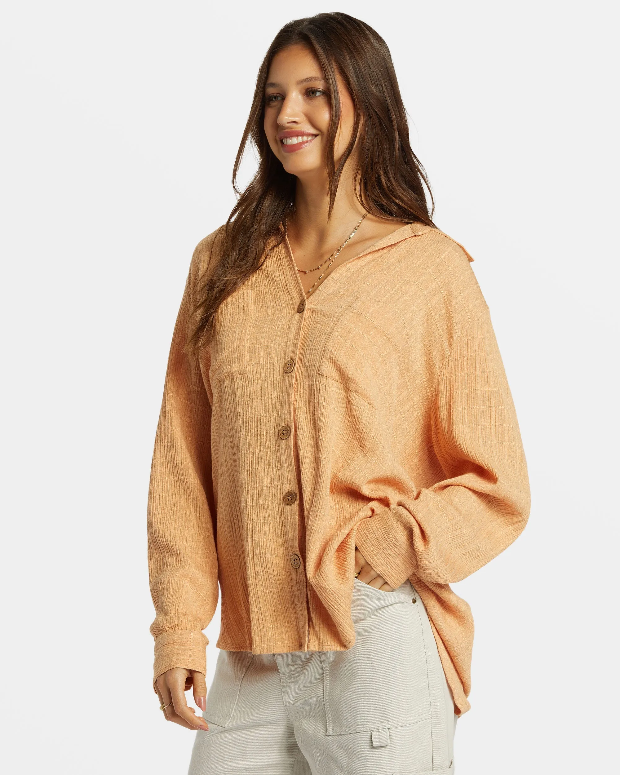 Swell Long Sleeve Shirt - Baked Clay