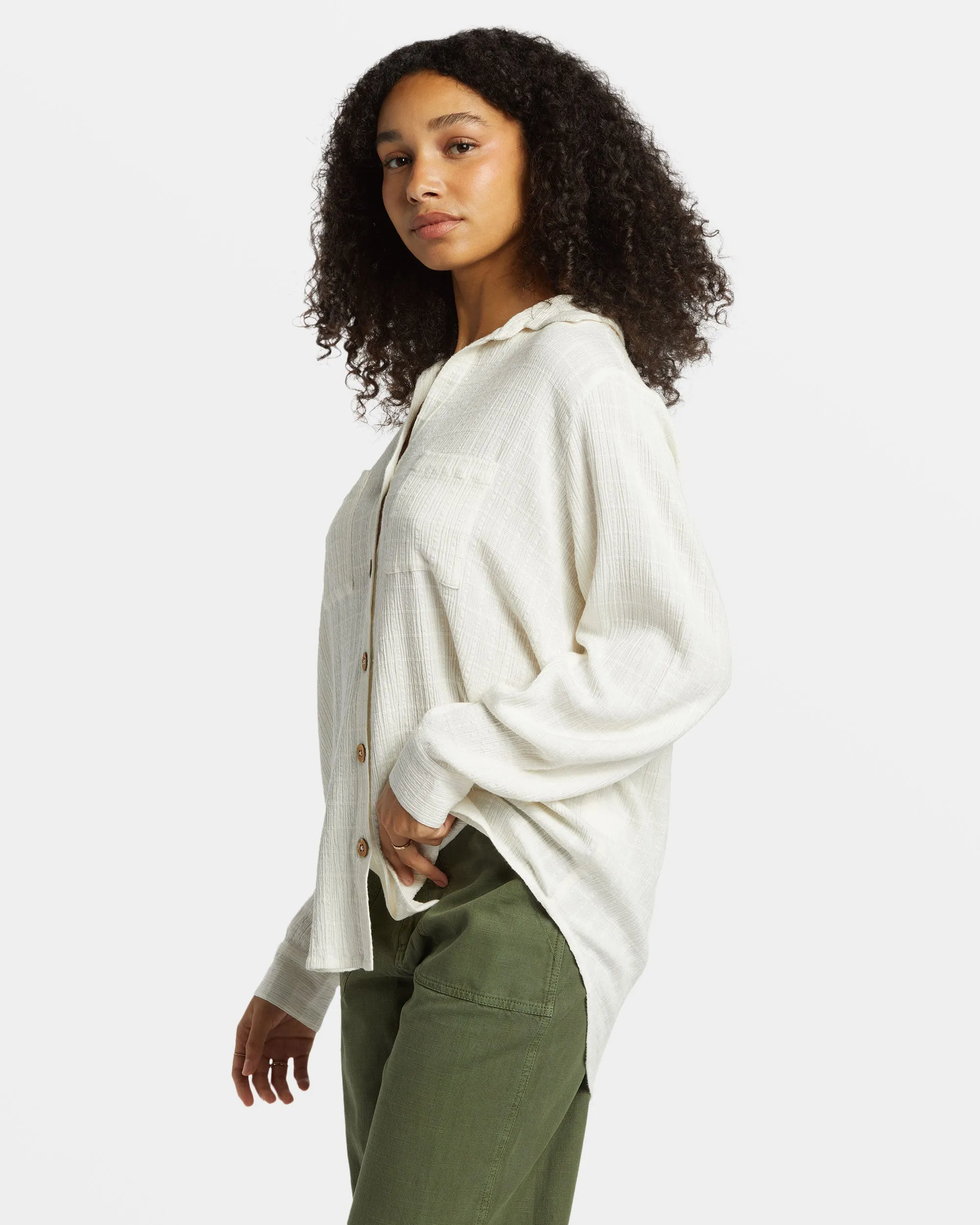 Swell Long Sleeve Shirt - Salt Crystal