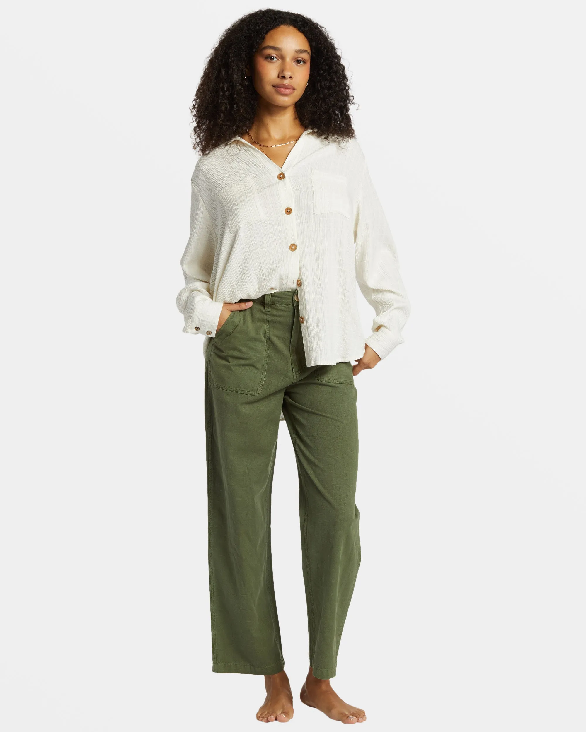 Swell Long Sleeve Shirt - Salt Crystal