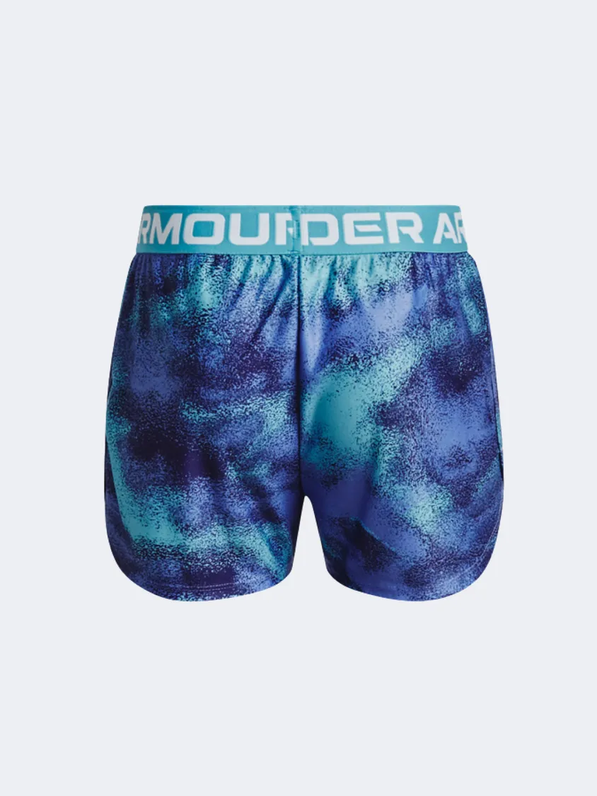 Under Armour Play Up Printed Girls Training Short Baja Blue