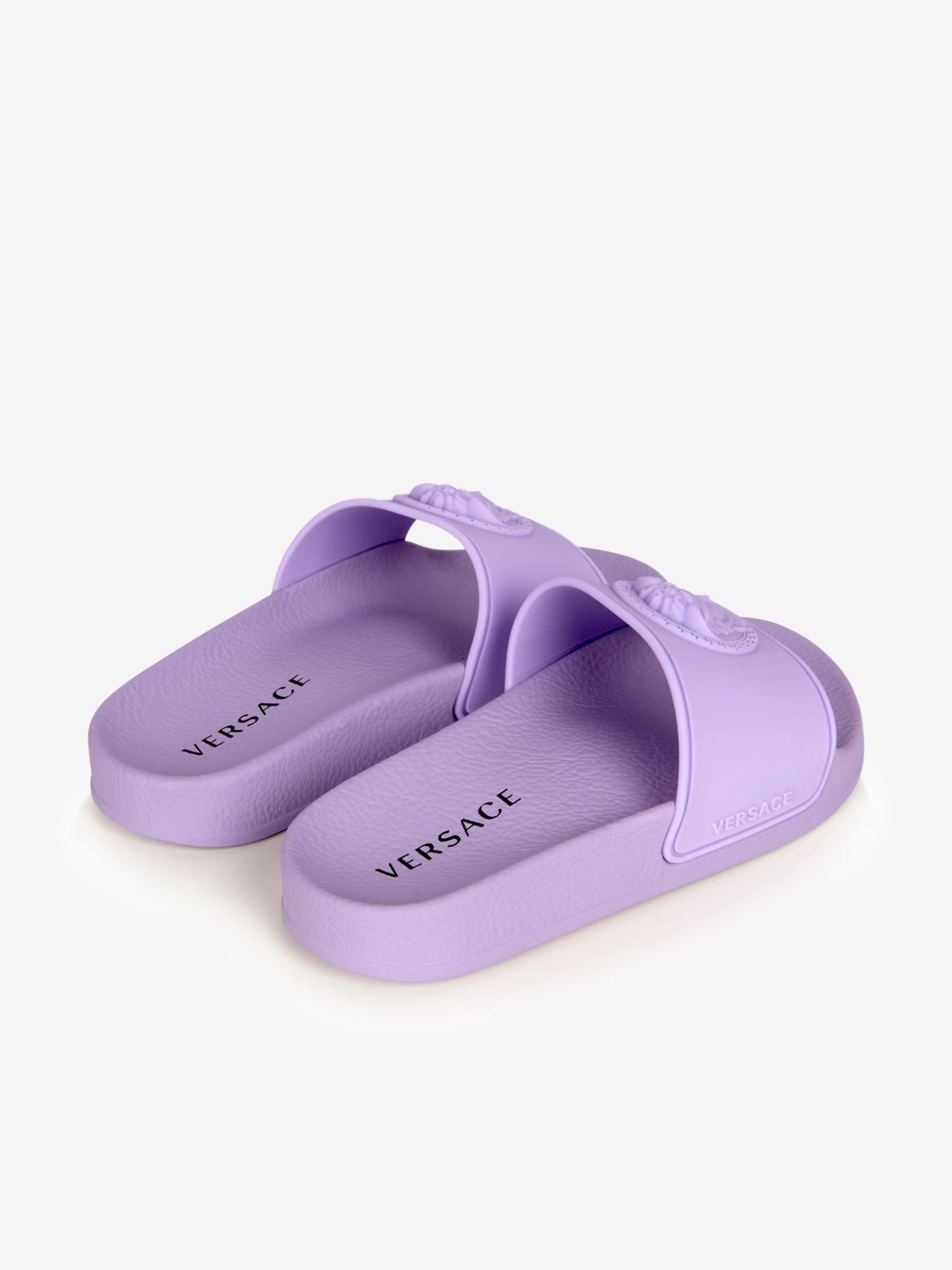 Versace Girls Medusa Logo Sliders in Lilac