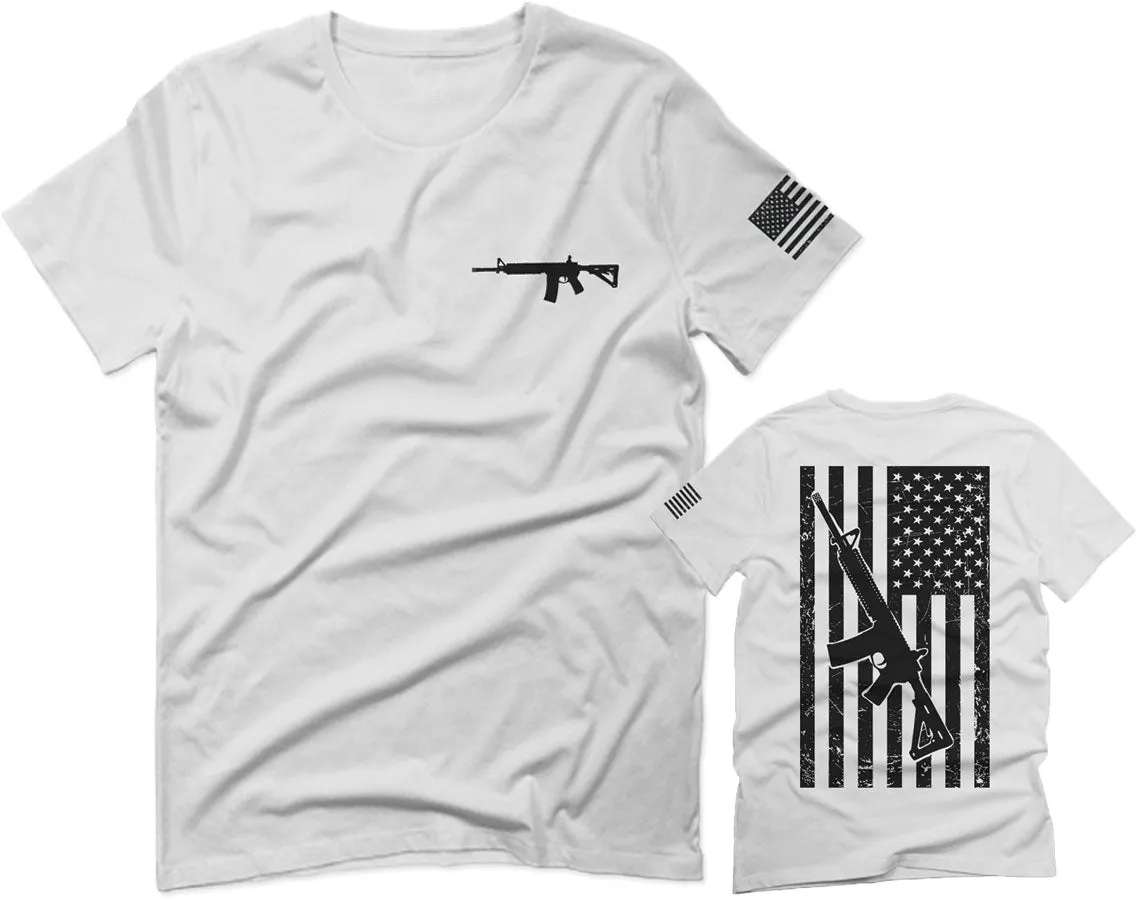 VICES AND VIRTUES Second Amendment Support American Flag Gun ar 15 Rights For men T Shirt
