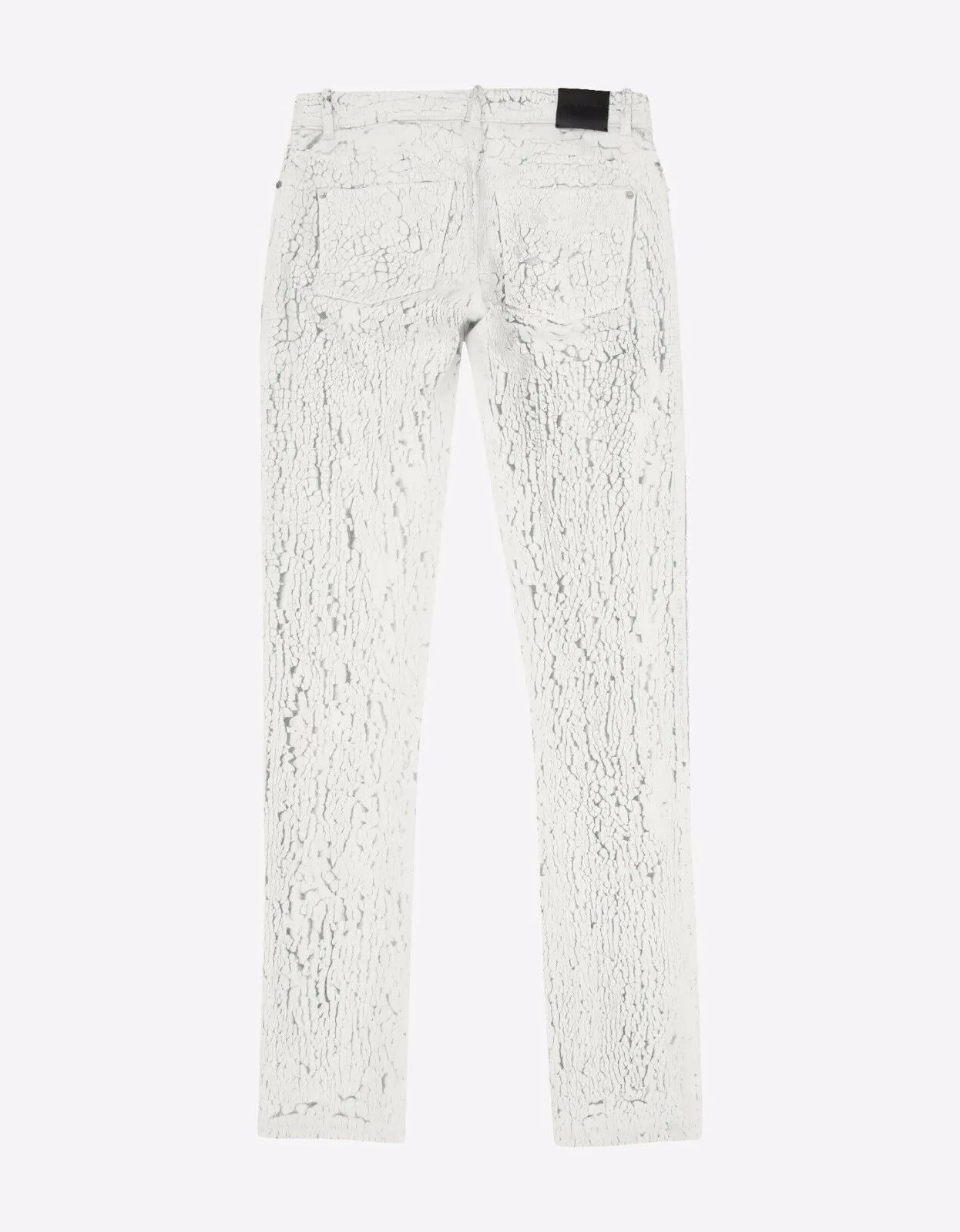 White Distressed Print Jeans