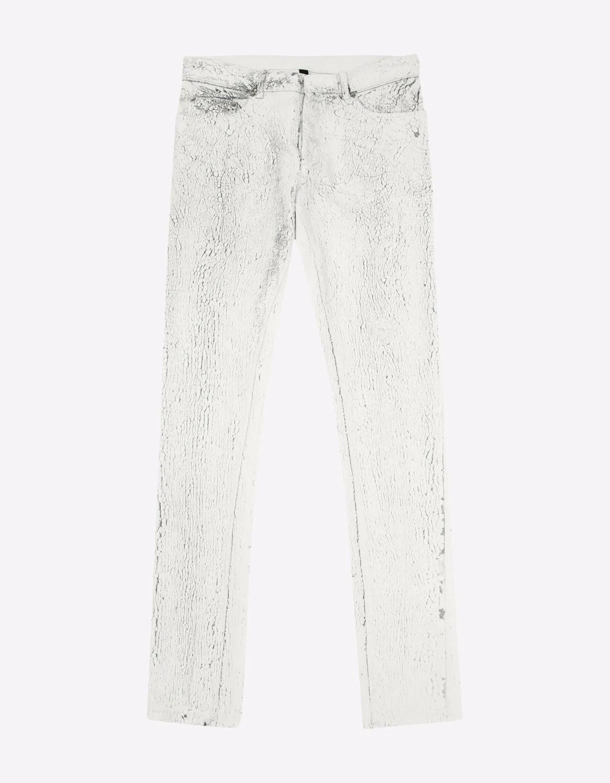 White Distressed Print Jeans