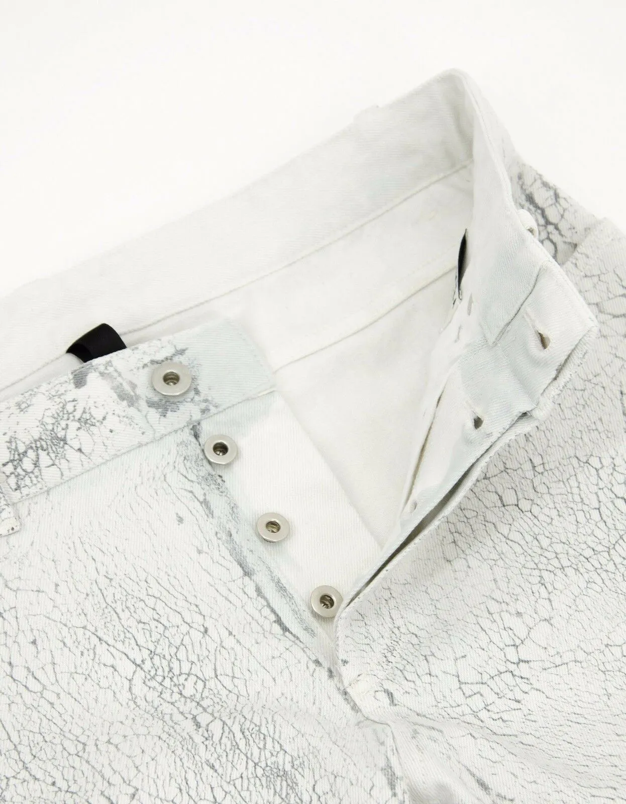 White Distressed Print Jeans