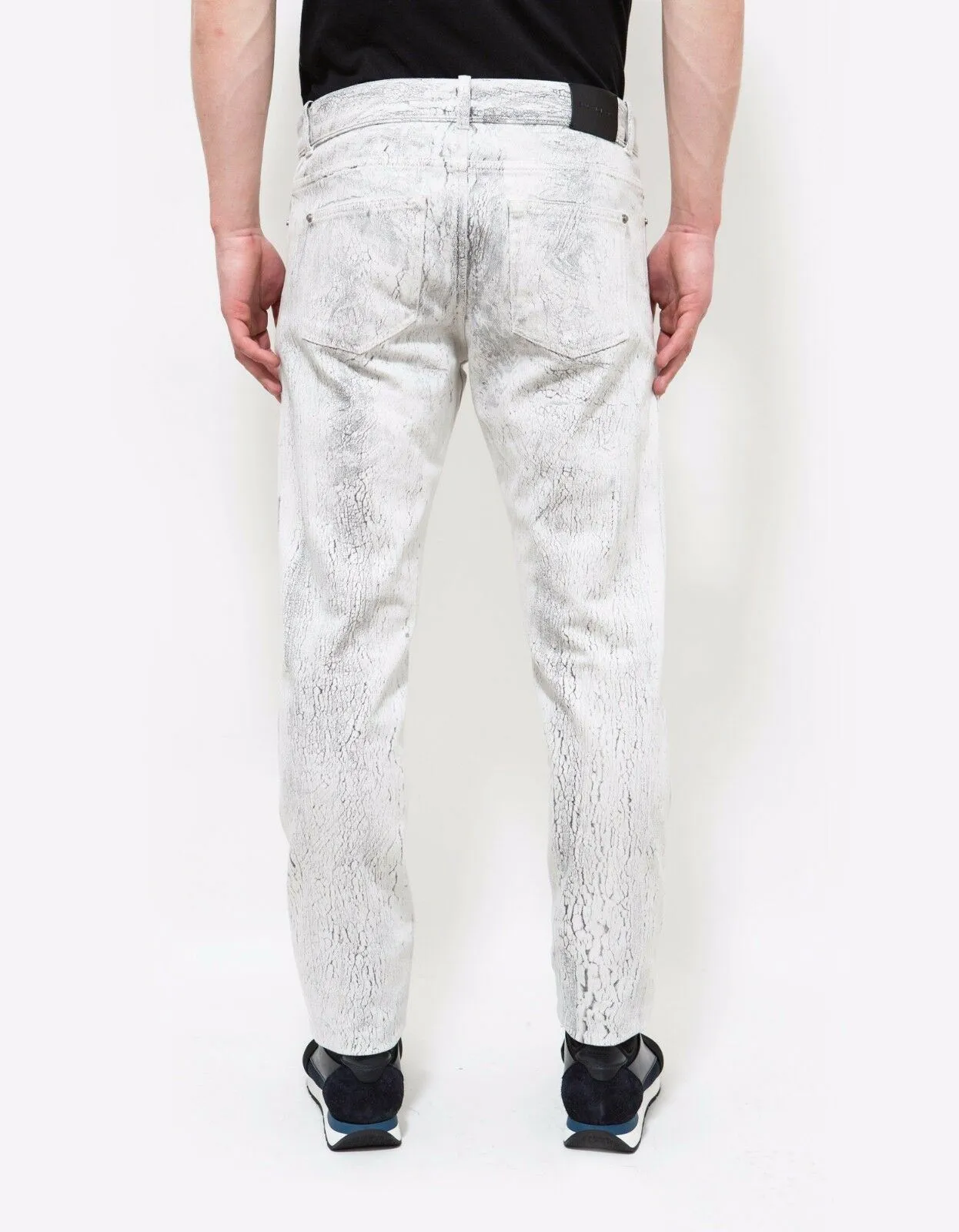 White Distressed Print Jeans