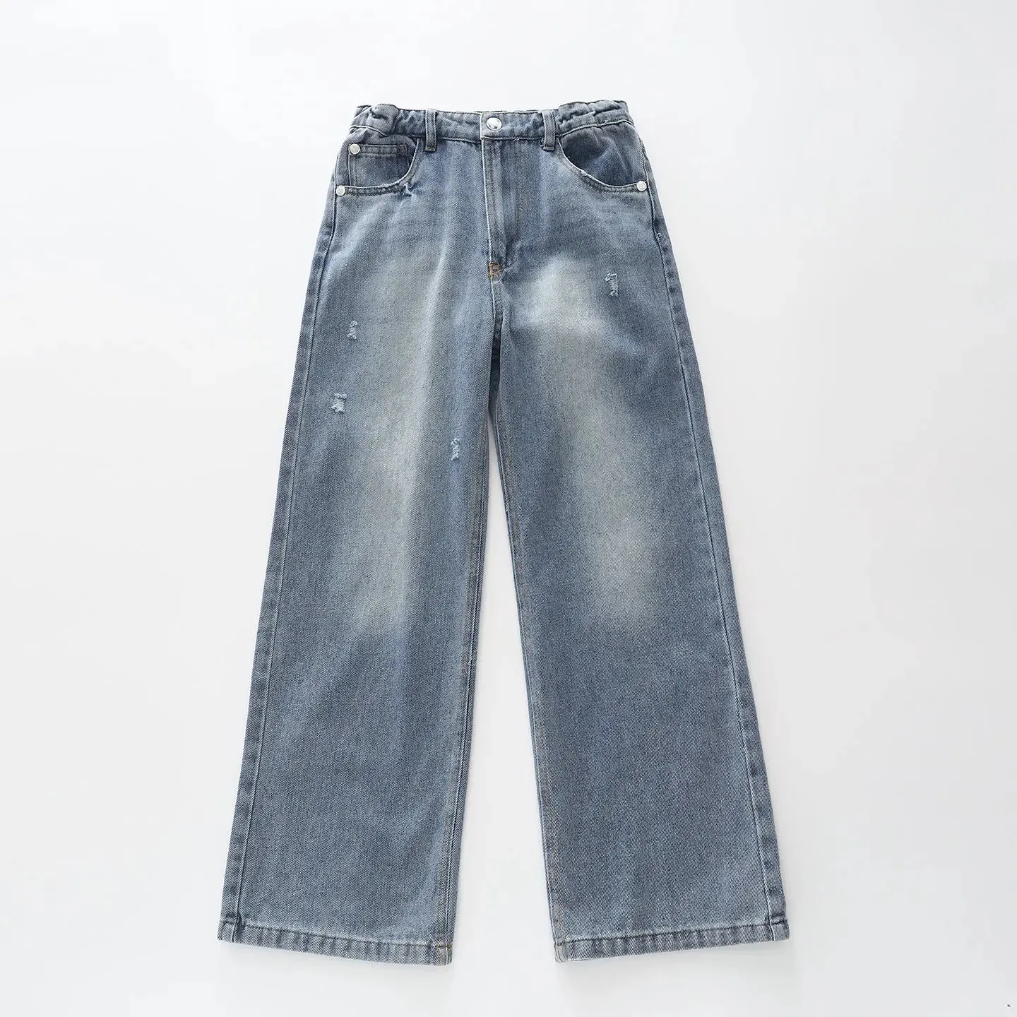 Wide Leg Distressed Jeans