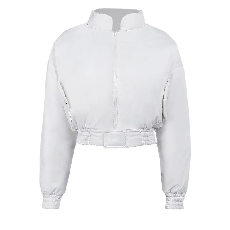 Women Cotton Zipper Short Coats