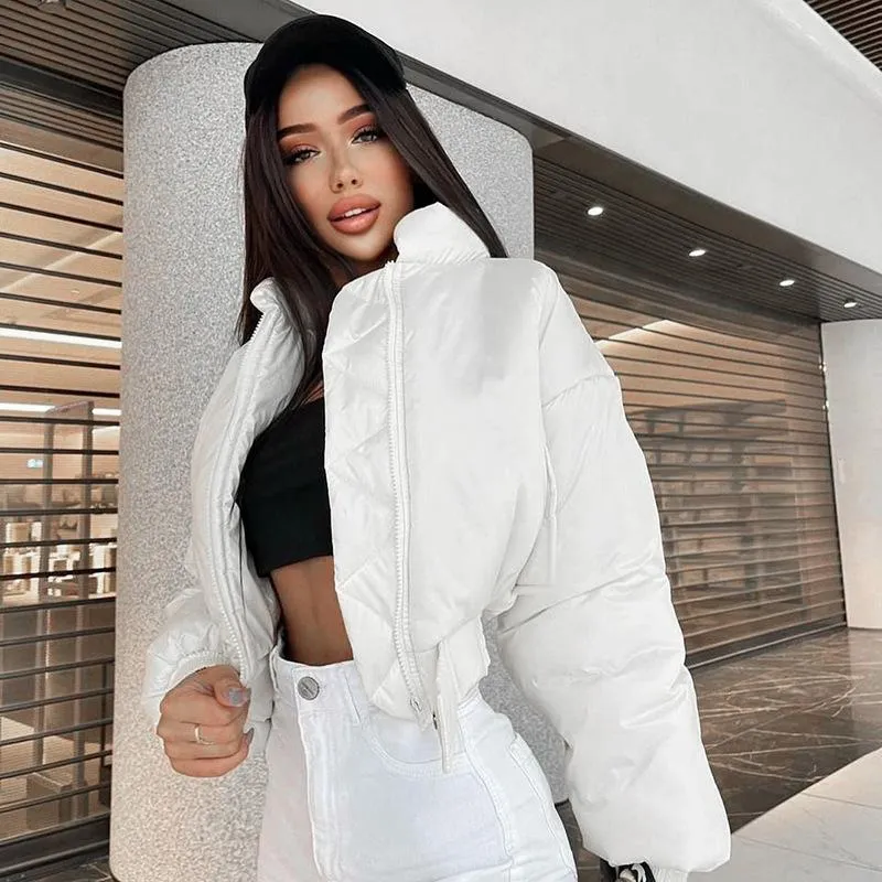 Women Cotton Zipper Short Coats