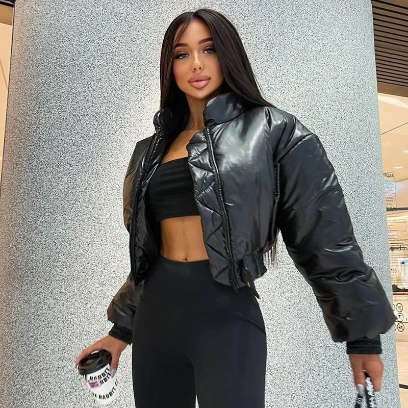 Women Cotton Zipper Short Coats