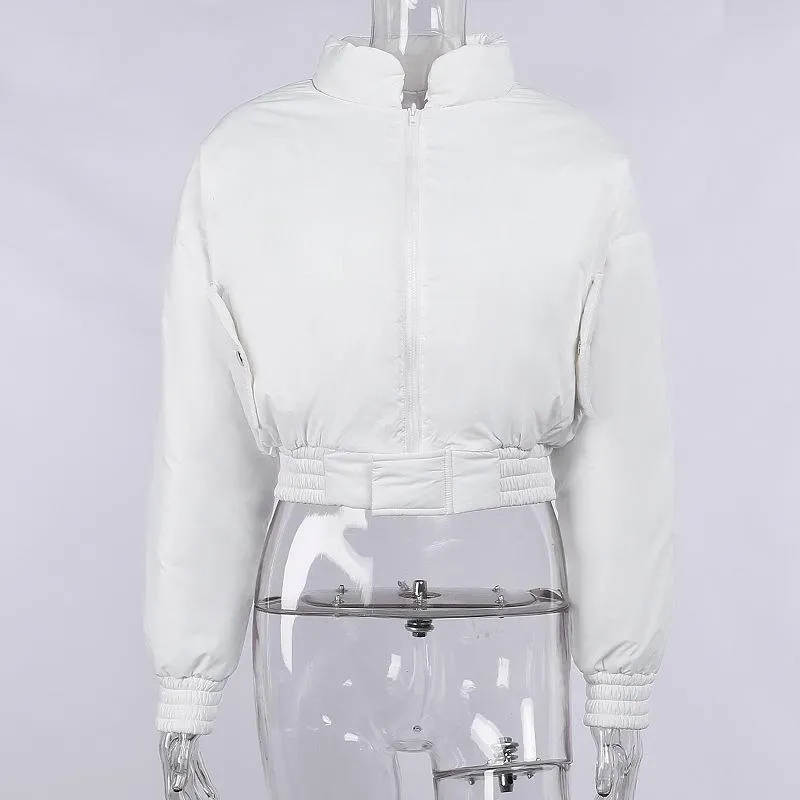 Women Cotton Zipper Short Coats