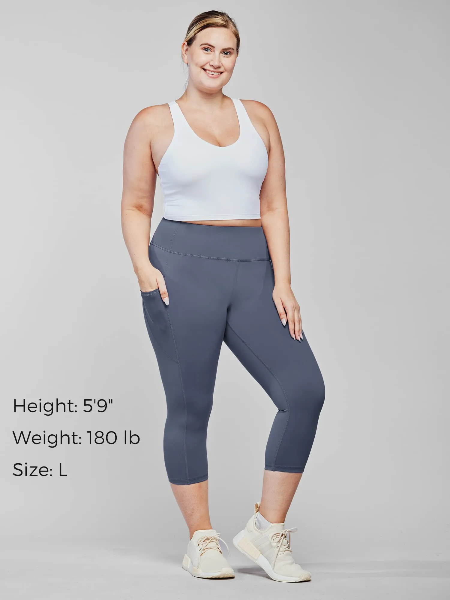 Women's Capri Yoga Pants High Waist with Pockets for Workout