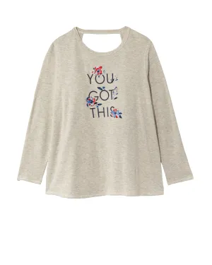 Yarrow Tee with Open Back | Light Grey / Lilac