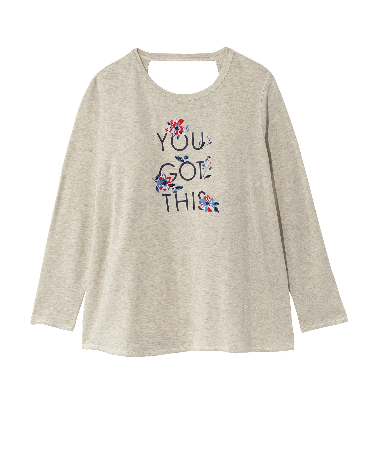 Yarrow Tee with Open Back | Light Grey / Lilac