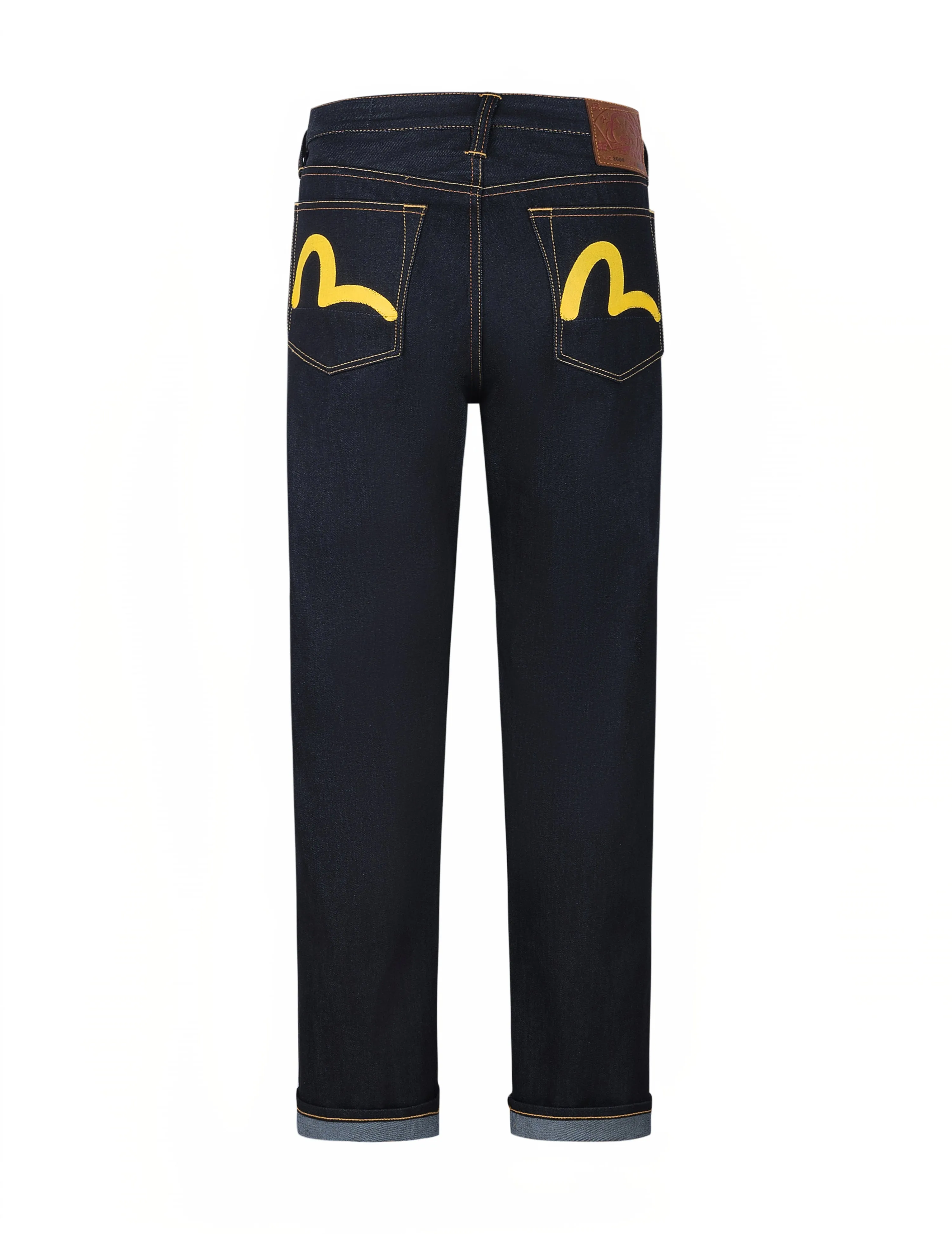 Yellow Seagull Print Regular Fit Jeans #2000